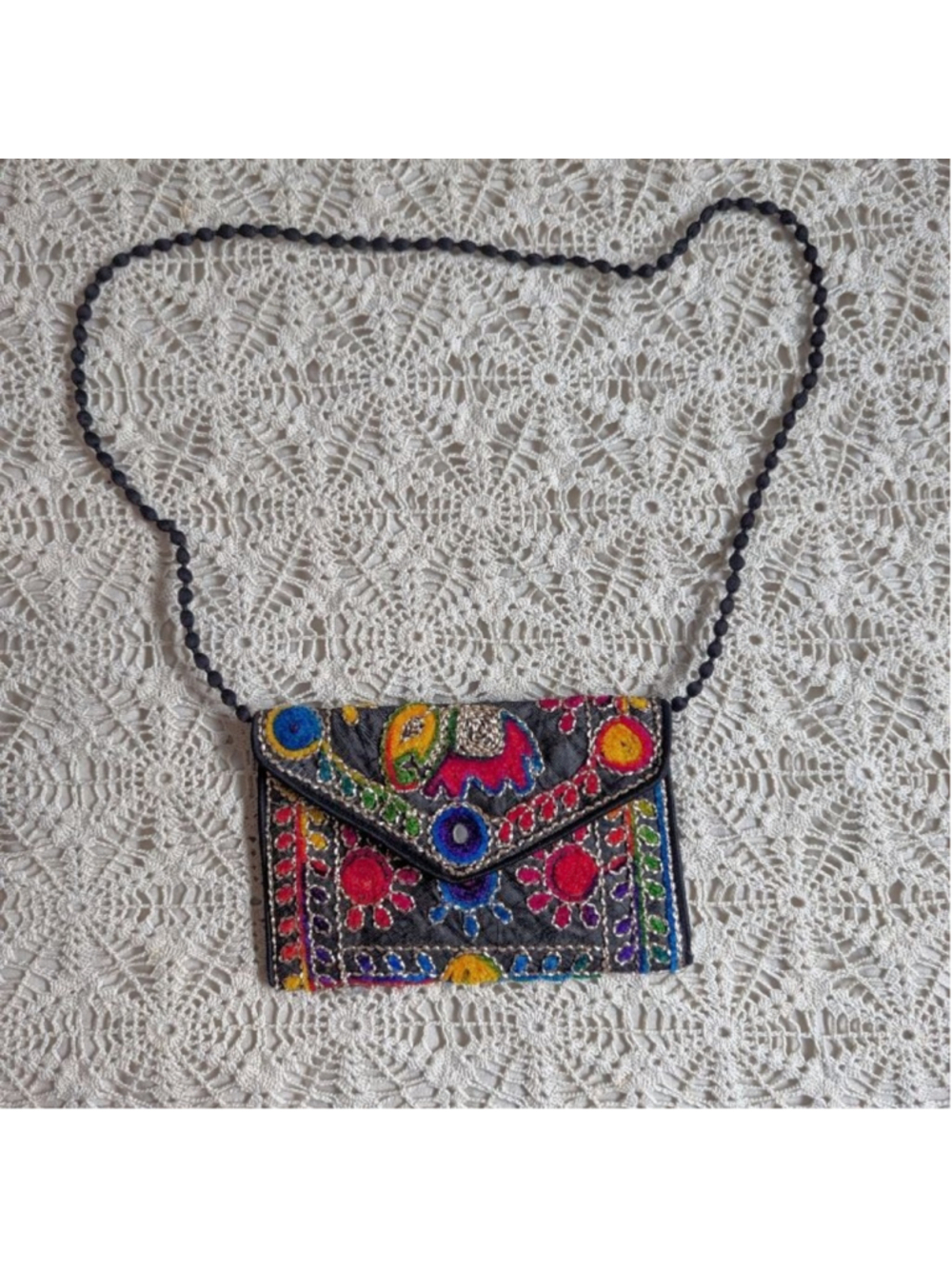 Boho Rajasthani Embroidered Clutch / Sling Bag - Picture 3 of 9